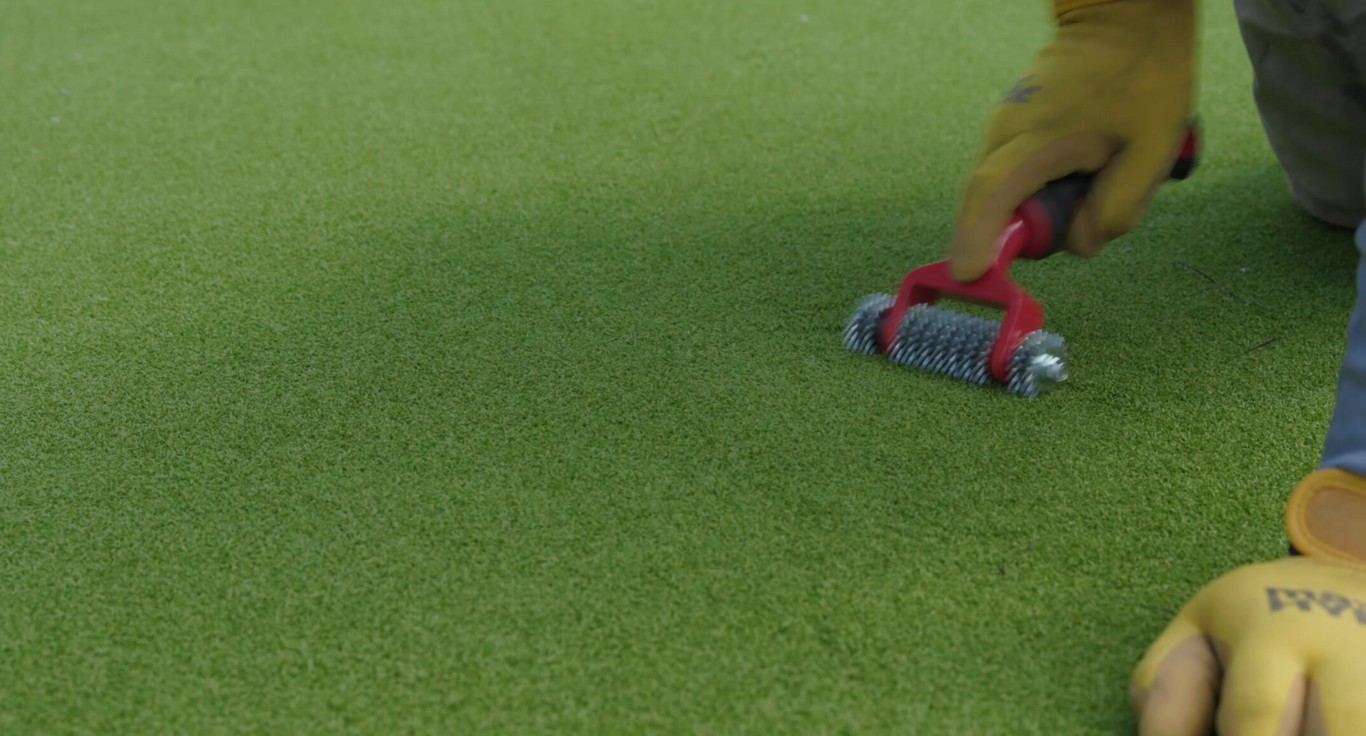 Paver and turf combination installation